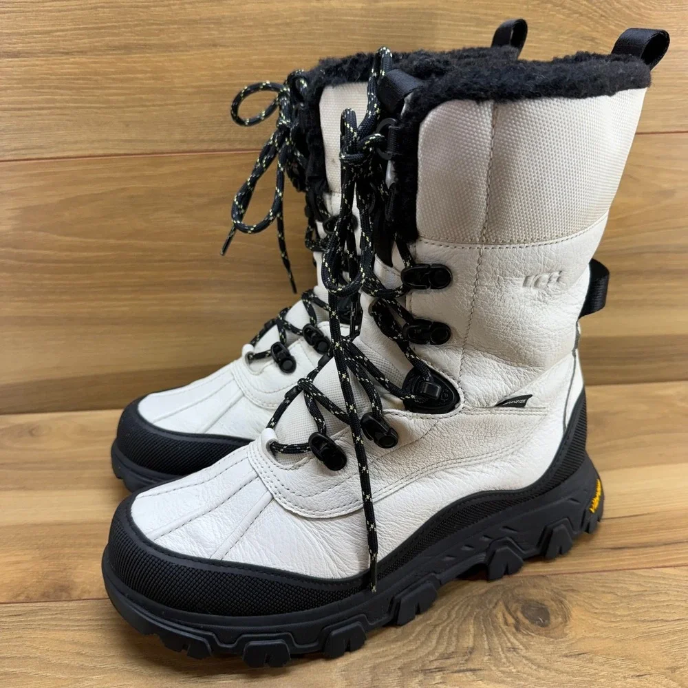 UGG Adirondack Meridian Gore Tex Snow Boots Womens 8 White Black Vibram Extreme